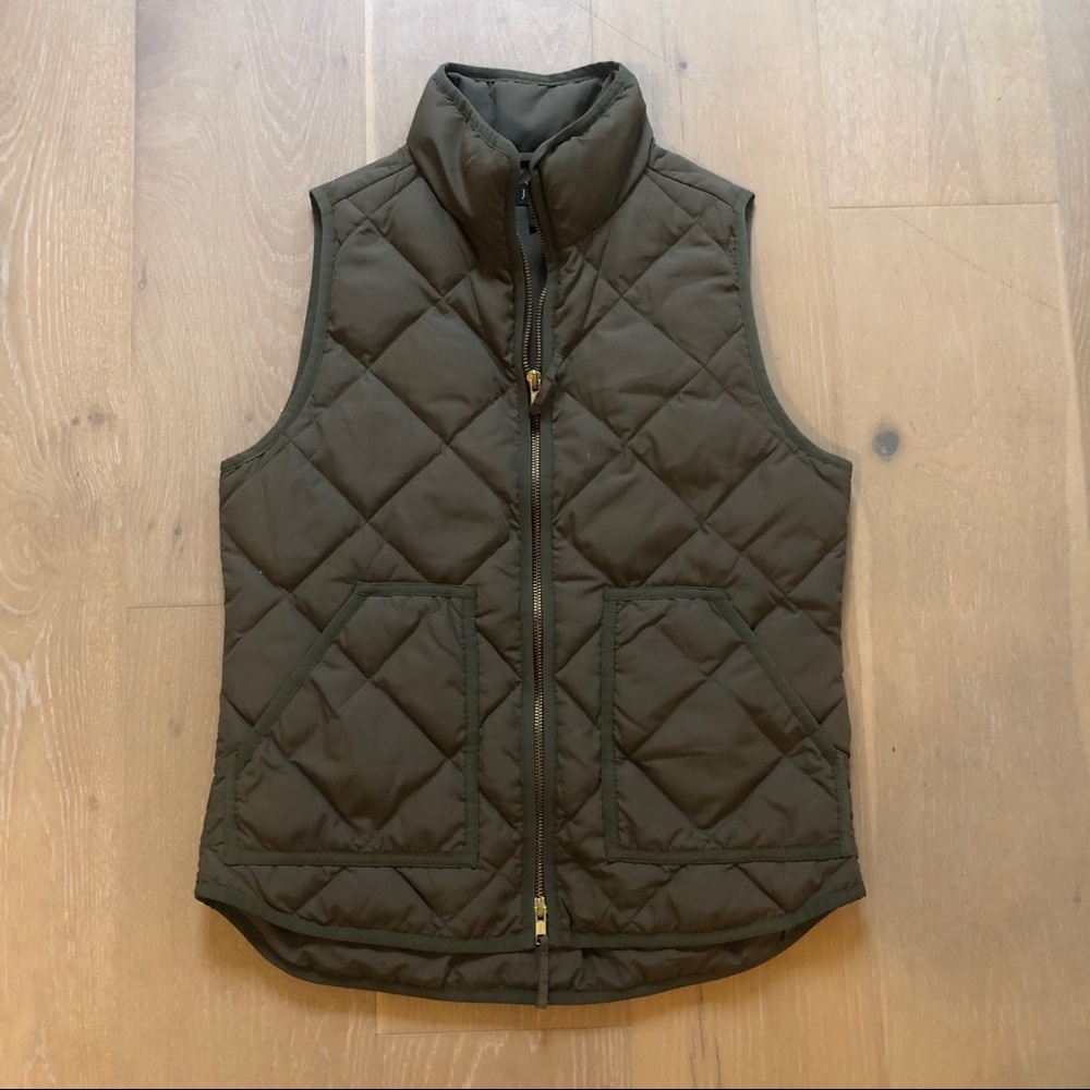 JCrew green quilted vest
